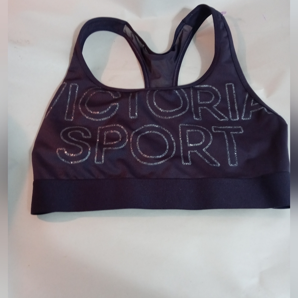Victoria Sport The Player by Victoria's Secret Purple Mesh Racerback Sports Bra